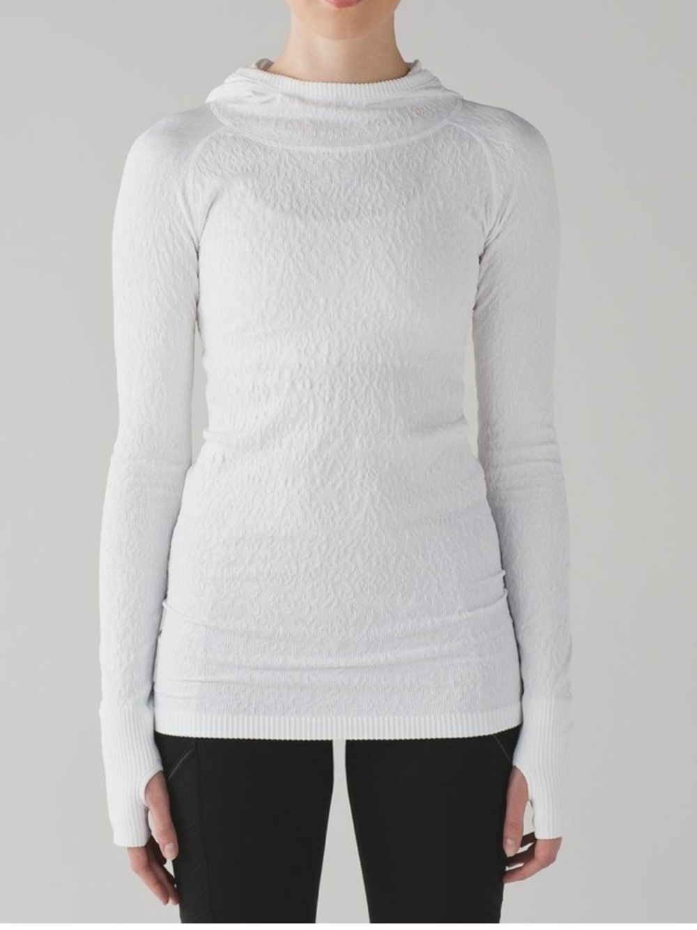 LULULEMON Women's Heathered White Rest Less Hoodie running yoga Size 4